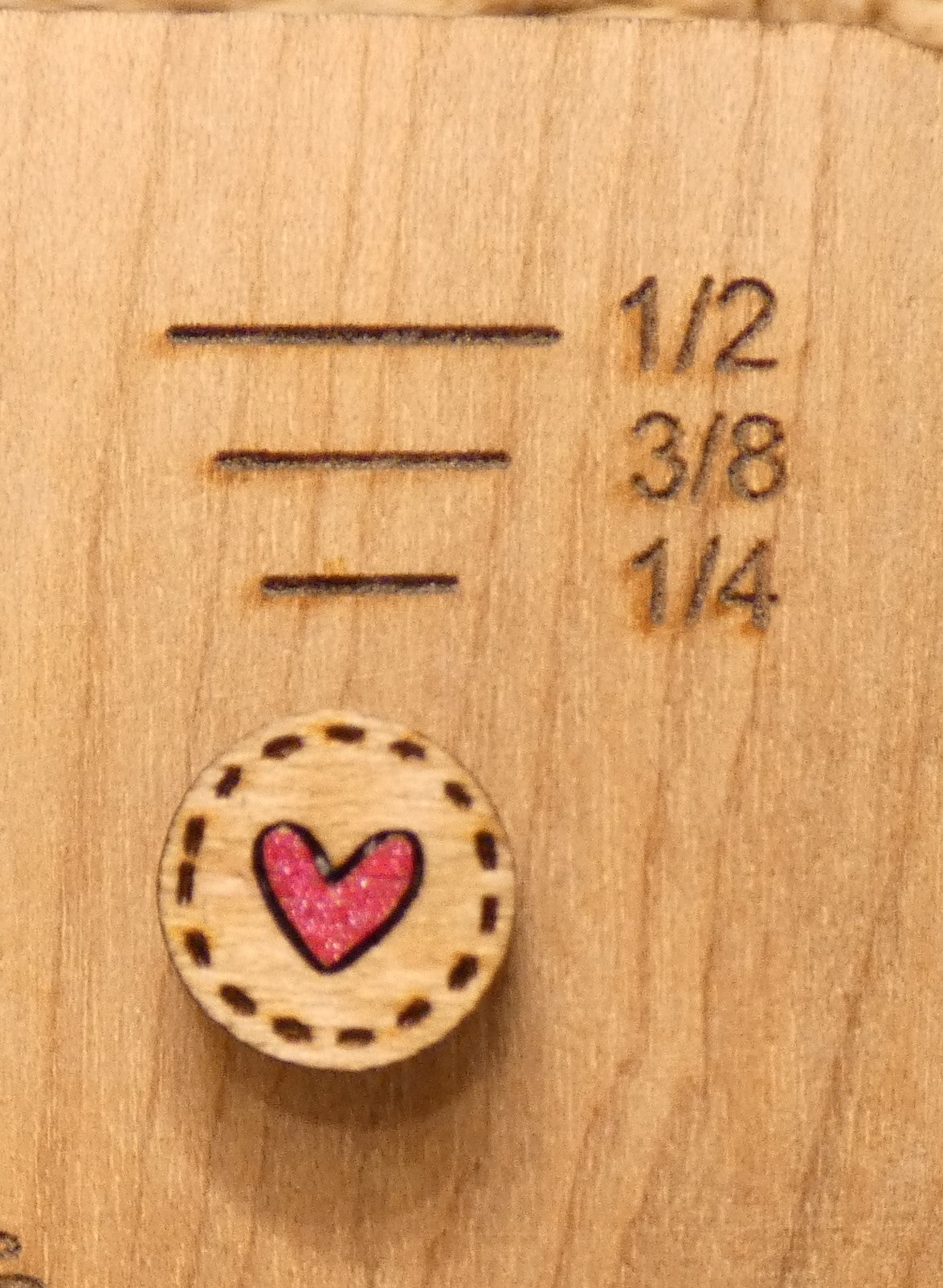 Faux Stitch Red Heart Studs