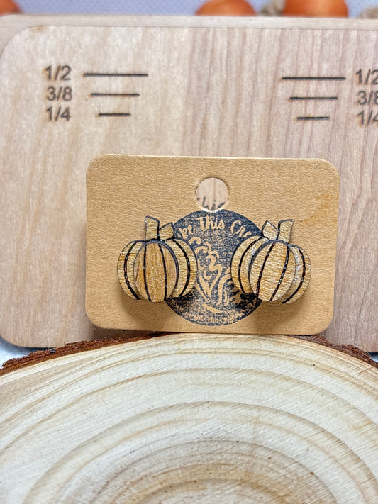 3D Wood Pumpkin Studs