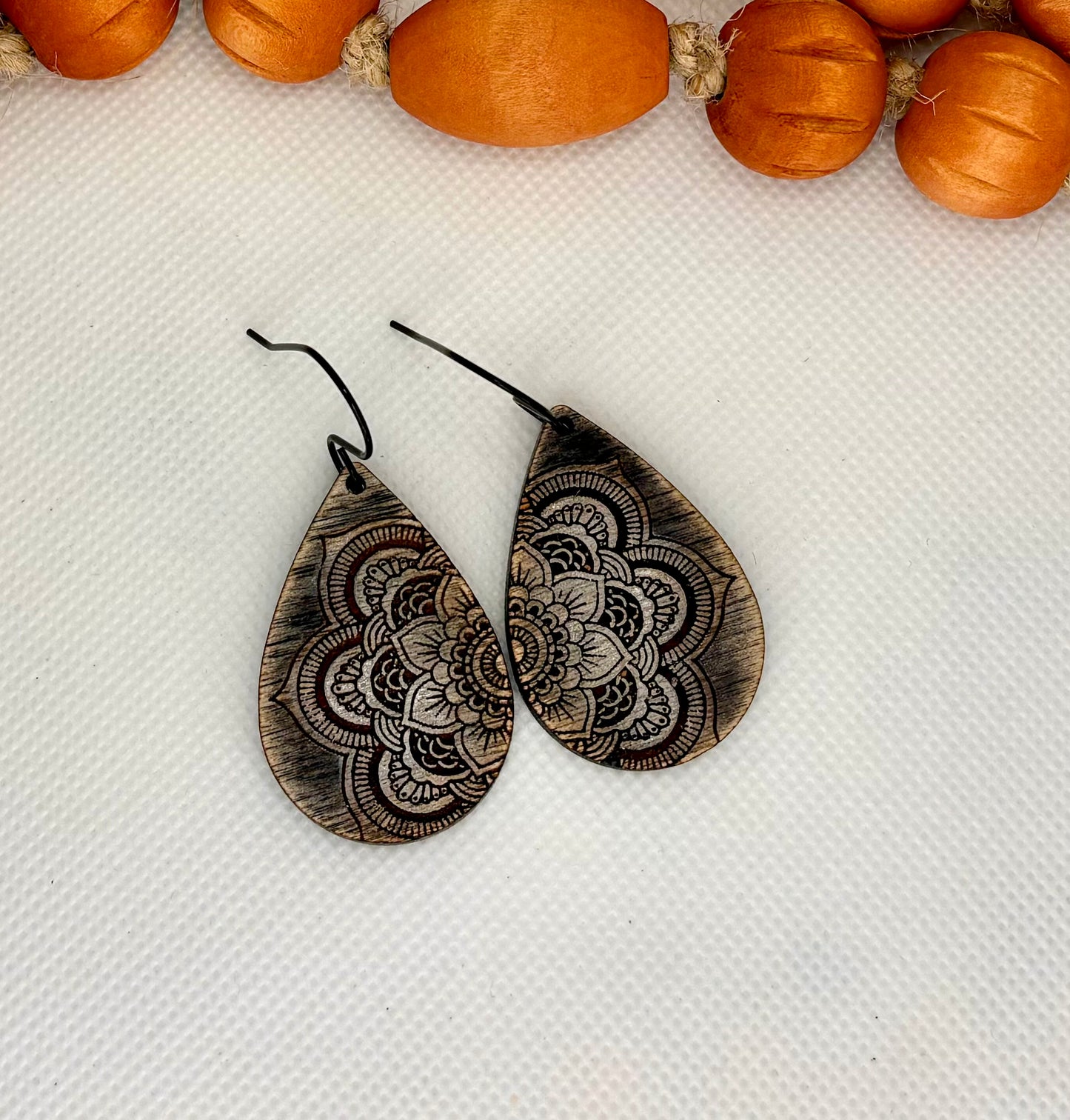 Black Mandala Dangles