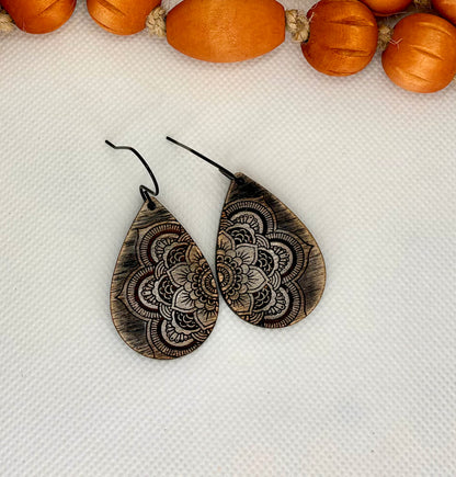 Black Mandala Dangles