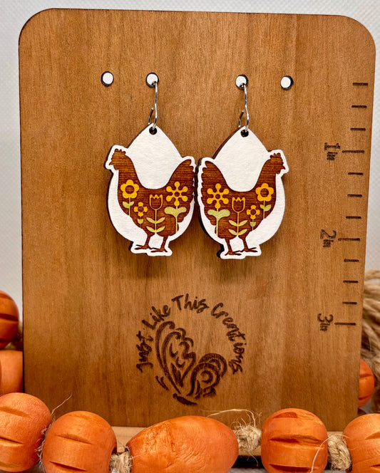 Chicken & Flowers Dangle