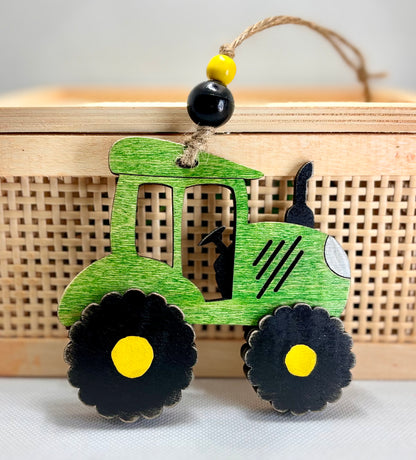 Tractor Wood Ornament